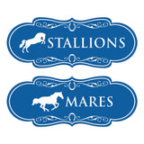 Designer Stallions and Mares, Restroom Wall or Door Signs (Set of 2)