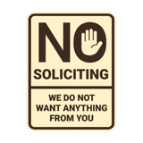 Portrait Round No Soliciting We Do Not Want Anything From You Wall or Door Sign