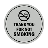 Signs ByLITA Circle Thank you for not smoking Sign with Adhesive Tape, Mounts On Any Surface, Weather Resistant, Indoor/Outdoor Use