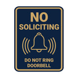 Portrait Round No Soliciting Do Not Ring Doorbell Wall or Door Sign