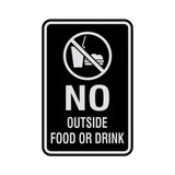 Portrait Round No Outside Food Or Drink Sign