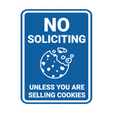 Portrait Round No Soliciting Unless You Are Selling Cookies Wall or Door Sign