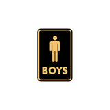 Portrait Round Boys Restroom Sign