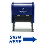 SIGN HERE Self Inking Rubber Stamp