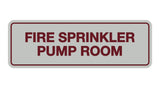 Light Grey / Burgundy Signs ByLITA Standard Fire Sprinkler Pump Room Sign