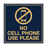 Signs ByLITA Square No Cell Phone Use Please Sign with Adhesive Tape, Mounts On Any Surface, Weather Resistant, Indoor/Outdoor Use