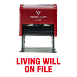 Living Will On File Self Inking Rubber Stamp