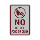 Portrait Round No Outside Food Or Drink Sign