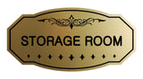 Brushed Gold / Black Victorian Storage Room Sign