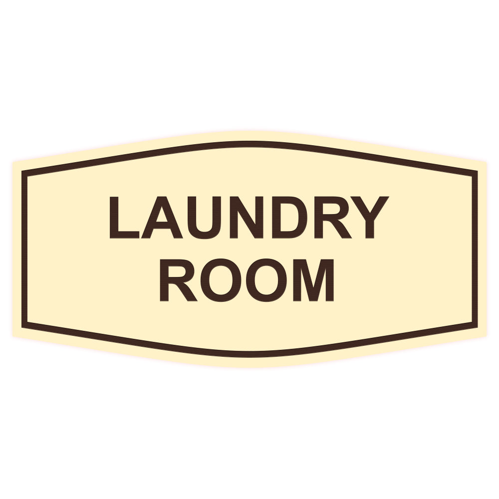 Ivory / Dark Brown Fancy Laundry Room Sign