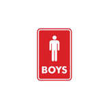 Portrait Round Boys Restroom Sign