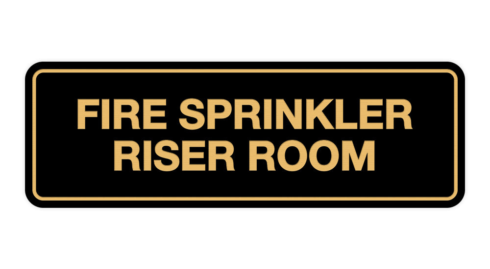 Black / Gold Signs ByLITA Standard Fire Sprinkler Riser Room Sign