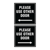 Signs ByLITA Square please use other door sign set with Adhesive Tape, Mounts On Any Surface, Weather Resistant, Indoor/Outdoor Use