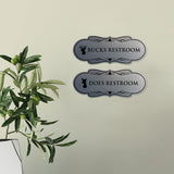 Designer Bucks and Does Novelty Restroom Signs (Set of 2) Wall or Door Sign
