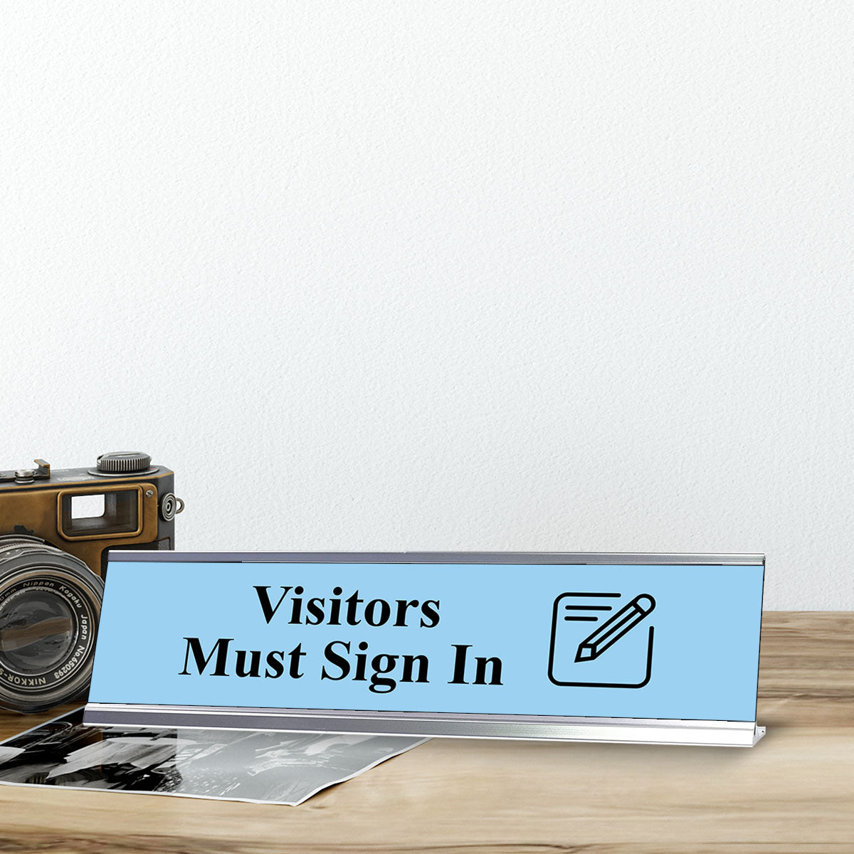 Visitors Must Sign In, Guest Reception Desk Sign (2 x 8
