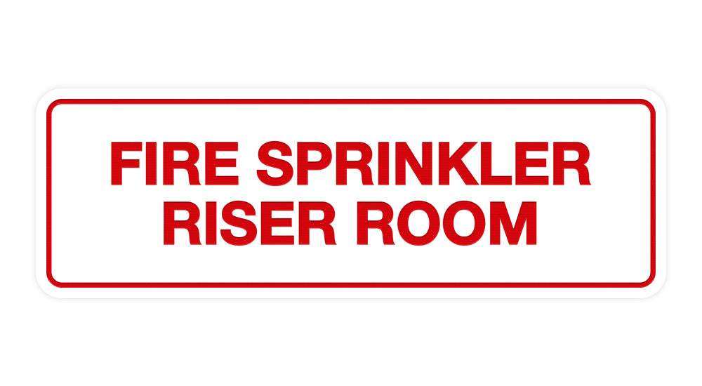 White / Red Signs ByLITA Standard Fire Sprinkler Riser Room Sign