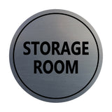 Brushed Silver / Black Signs ByLITA Circle Storage Room Sign
