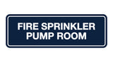 Navy Blue / White Signs ByLITA Standard Fire Sprinkler Pump Room Sign