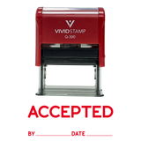 Accepted By Date Self Inking Rubber Stamp