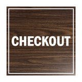 Signs ByLITA Square Checkout Sign with Adhesive Tape, Mounts On Any Surface, Weather Resistant, Indoor/Outdoor Use