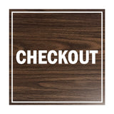 Signs ByLITA Square Checkout Sign with Adhesive Tape, Mounts On Any Surface, Weather Resistant, Indoor/Outdoor Use