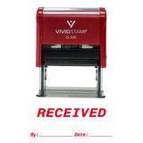 RECEIVED By Date Self Inking Rubber Stamp