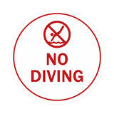 Signs ByLITA Circle No Diving Sign with Adhesive Tape, Mounts On Any Surface, Weather Resistant, Indoor/Outdoor Use
