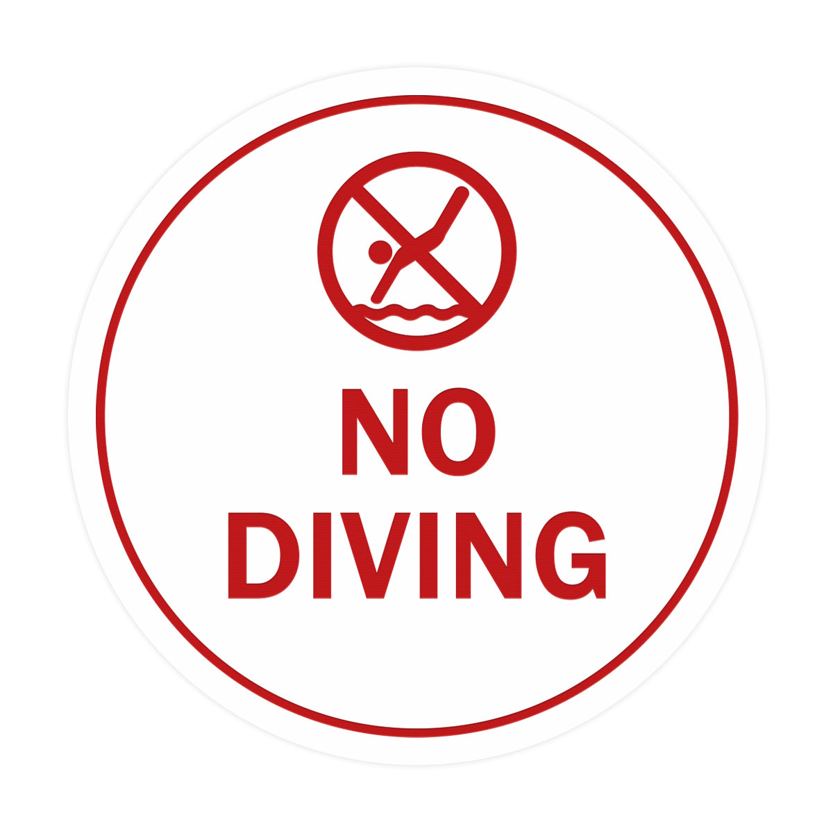 Signs ByLITA Circle No Diving Sign with Adhesive Tape, Mounts On Any Surface, Weather Resistant, Indoor/Outdoor Use