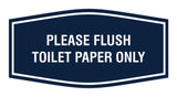Fancy Please Flush Toilet Paper Only Wall or Door Sign