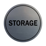 Brushed Silver / Black Signs ByLITA Circle Storage Sign