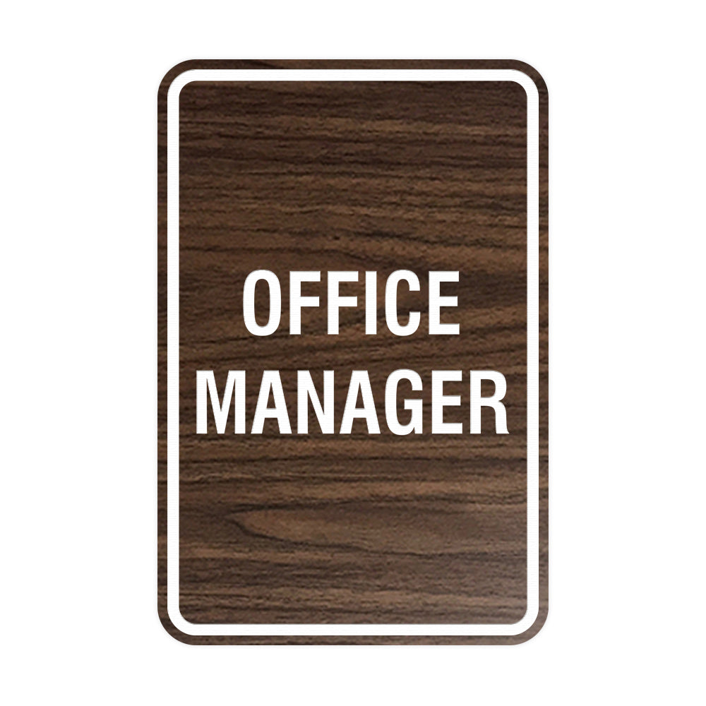 Portrait Round Office Manager Sign