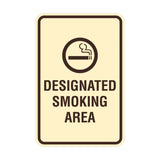 Portrait Round Designated Smoking Area Sign