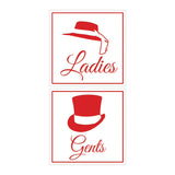 Signs ByLITA Square ladies and gents sign set with Adhesive Tape, Mounts On Any Surface, Weather Resistant, Indoor/Outdoor Use