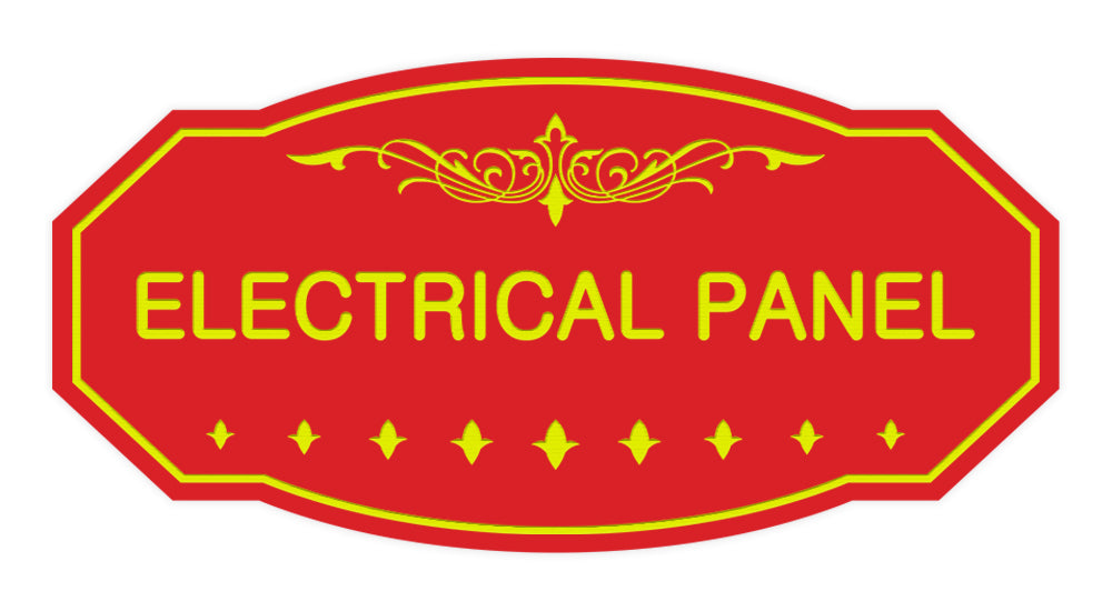 Red / Yellow Victorian Electrical Panel Sign