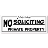 All Quality "Please No Soliciting Private Property" Engraved Sign, 2" x 5"