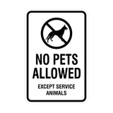 Portrait Round No Pets Allowed Except Service Animals Sign