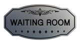 Brushed Silver / Black Victorian Waiting Room Sign