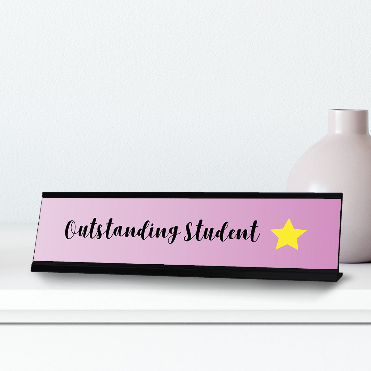 Outstanding Student, Purple Star Desk Sign 2 x 8