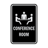 Black / Silver Portrait Round Conference Room Sign