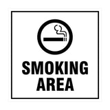 Signs ByLITA Square Smoking Area Sign with Adhesive Tape, Mounts On Any Surface, Weather Resistant, Indoor/Outdoor Use