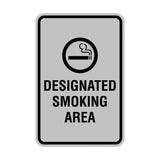 Portrait Round Designated Smoking Area Sign