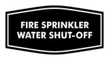Signs ByLITA Fancy Fire Sprinkler Water Shut-Off Sign with Adhesive Tape, Mounts On Any Surface, Weather Resistant, Indoor/Outdoor Use