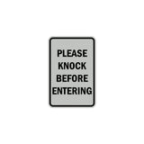 Portrait Round Please Knock Before Entering Sign