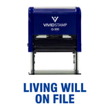 Living Will On File Self Inking Rubber Stamp