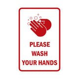 Portrait Round Please Wash Your Hands Sign