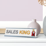 Sales King, Stick People Desk Sign, Novelty Nameplate (2 x 8")