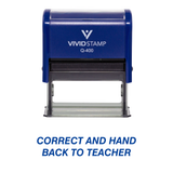 Correct And Hand Back To Teacher Self Inking Rubber Stamp