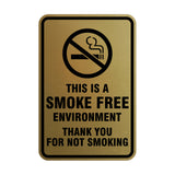 Portrait Round This Is A Smoke Free Environment Thank You For Not Smoking Sign