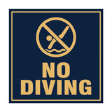 Signs ByLITA Square No Diving Sign with Adhesive Tape, Mounts On Any Surface, Weather Resistant, Indoor/Outdoor Use