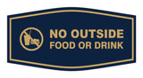 Fancy No Outside Food or Drink Sign
